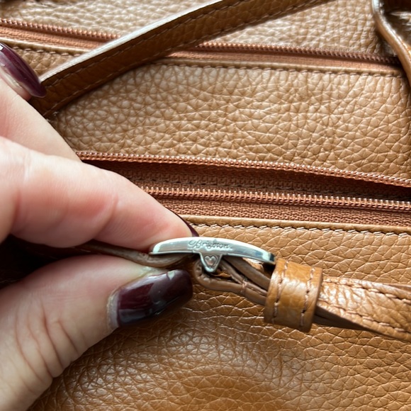 Brighton, brown leather silver studded Crossbody bag - Picture 5 of 8